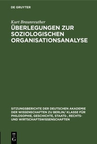 Uberlegungen zur soziologischen Organisationsanalyse
