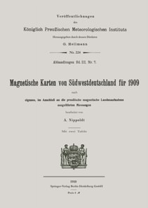 Magnetische Karten von Südwestdeutschland für 1909