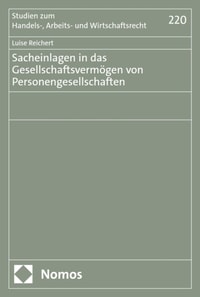 Sacheinlagen in das Gesellschaftsvermögen von Personengesellschaften