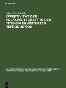 Effektivitat der Volkswirtschaft in der intensiv erweiterten Reproduktion