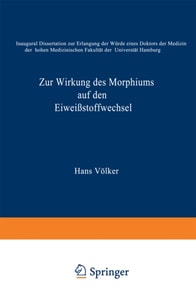 Zur Wirkung des Morphiums auf den Eiweißstoffwechsel
