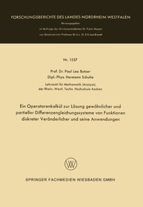 Ein Operatorenkalkül zur Lösung gewöhnlicher und partieller Differenzengleichungssysteme von Funktionen diskreter Veränderlicher und seine Anwendungen