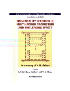 Universality Features In Multihadron Production And The Leading Effect: Proceedings Of The 33rd Workshop