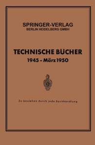 Technische Bücher 1945 — März 1950