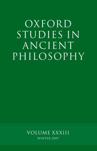 Oxford Studies in Ancient Philosophy XXXIII