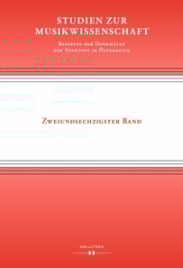Studien zur Musikwissenschaft - Beihefte der Denkmaler der Tonkunst in Osterreich. Band 62