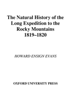 Natural History of the Long Expedition to the Rocky Mountains (1819-1820)