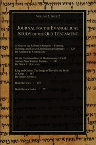 Journal for the Evangelical Study of the Old Testament, 5.2