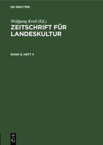 Zeitschrift fur Landeskultur. Band 9, Heft 3