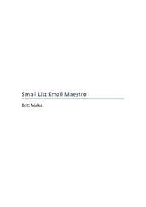 Small List Email Maestro