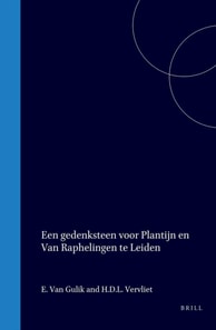 Gedenksteen voor Plantijn en van Raphelingen te Leiden