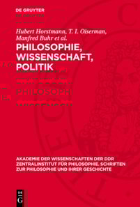 Philosophie, Wissenschaft, Politik
