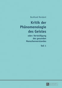 Kritik der Phaenomenologie des Geistes
