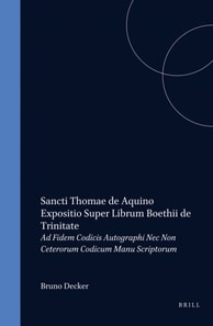 Expositio super librum Boethii De Trinitate