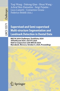 Supervised and Semi-supervised Multi-structure Segmentation and Landmark Detection in Dental Data