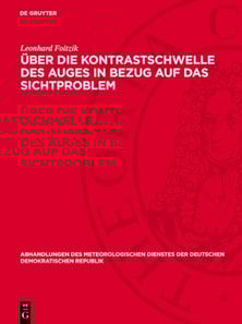 Über die Kontrastschwelle des Auges in Bezug auf das Sichtproblem