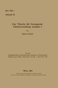 Zur Theorie der homogenen Gleichverteilung modulo 1