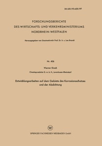 Entwicklungsarbeiten auf dem Gebiete des Korrosionsschutzes und der Abdichtung