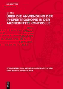 Über die Anwendung der IR-Spektroskopie in der Arzneimittelkontrolle