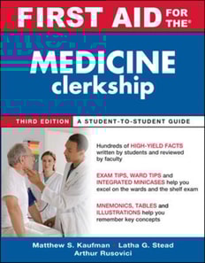 First Aid for the Medicine Clerkship, Third Edition