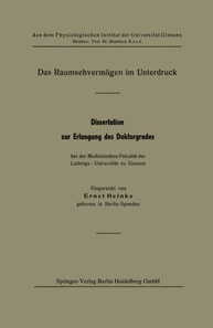 Das Raumsehvermögen im Unterdruck