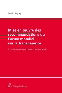 Mise en oeuvre des recommandations du Forum mondial sur la transparence