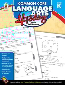 Common Core Language Arts 4 Today, Grade K