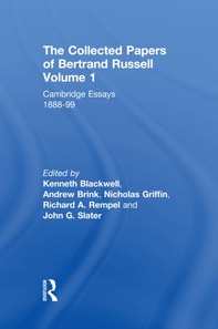 Collected Papers of Bertrand Russell, Volume 1