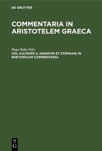 Anonymi et Stephani in rhetoricam commentaria