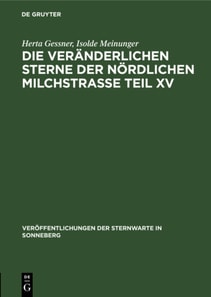 Die veranderlichen Sterne der nordlichen Milchstrae Teil XV