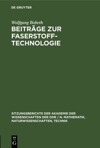 Beitrage zur Faserstoff-Technologie