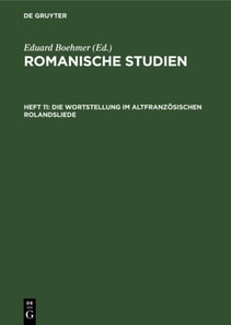 Die Wortstellung im altfranzosischen Rolandsliede