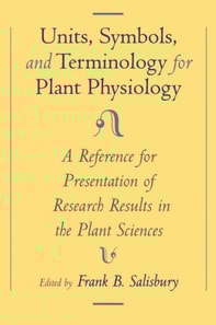 Units, Symbols, and Terminology for Plant Physiology