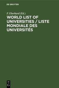 World List of Universities / Liste Mondiale des Universites