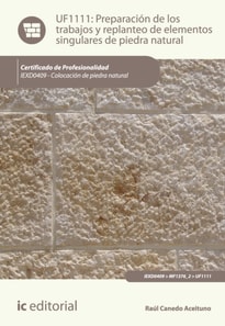 Preparacion de los trabajos y replanteo de elementos singulares de piedra natural. IEXD0409