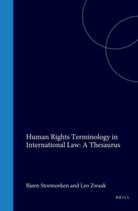Human Rights Terminology in International Law: A Thesaurus