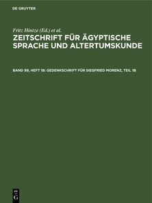 Gedenkschrift fur Siegfried Morenz, Teil 1b