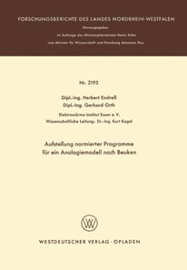 Aufstellung normierter Programme für ein Analogiemodell nach Beuken