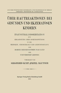 Über Hautreaktionen bei Gesunden und Ekzematösen Kindern