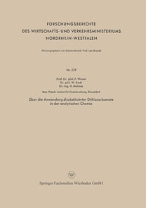 Über die Anwendung disubstituierter Dithiocarbamate in der analytischen Chemie