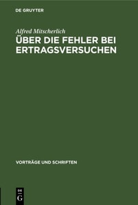 Uber die Fehler bei Ertragsversuchen