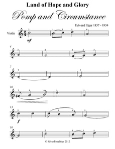 Land of Hope and Glory Pomp and Circumstance Easy Violin Sheet Music