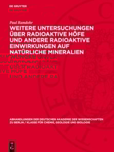 Weitere Untersuchungen über radioaktive Höfe und andere radioaktive Einwirkungen auf natürliche Mineralien