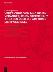 Verzeichnis von 1440 neuen Veränderlichen Sternen mit Angaben über die Art ihres Lichtwechsels