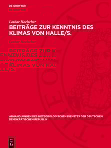 Beiträge zur Kenntnis des Klimas von Halle/S.