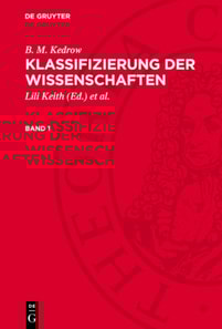 B. M. Kedrow: Klassifizierung der Wissenschaften. Band 1