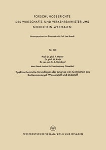 Spektrochemische Grundlagen der Analyse von Gemischen aus Kohlenmonoxyd, Wasserstoff und Stickstoff