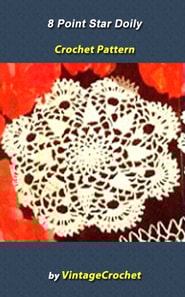 8 Point Star Doily Vintage Crochet Pattern eBook