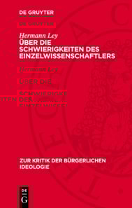 Über die Schwierigkeiten des Einzelwissenschaftlers