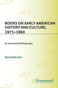 Books on Early American History and Culture, 1971-1980